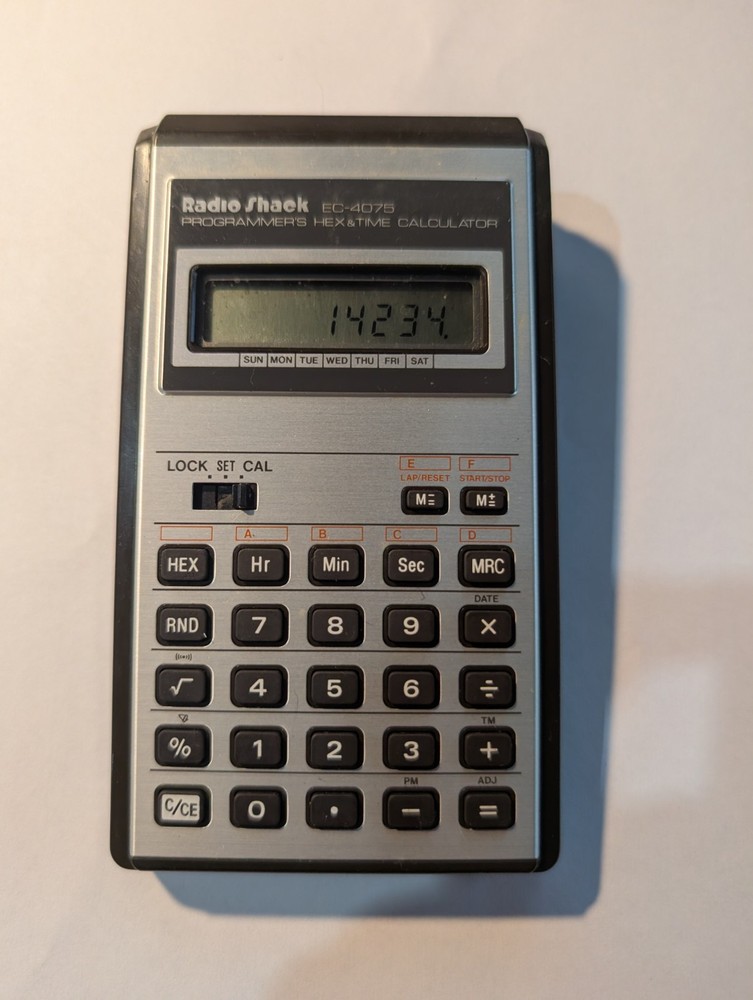Radio Shack EC-4075 Programmers Electronic Calculator USA With Case Working
