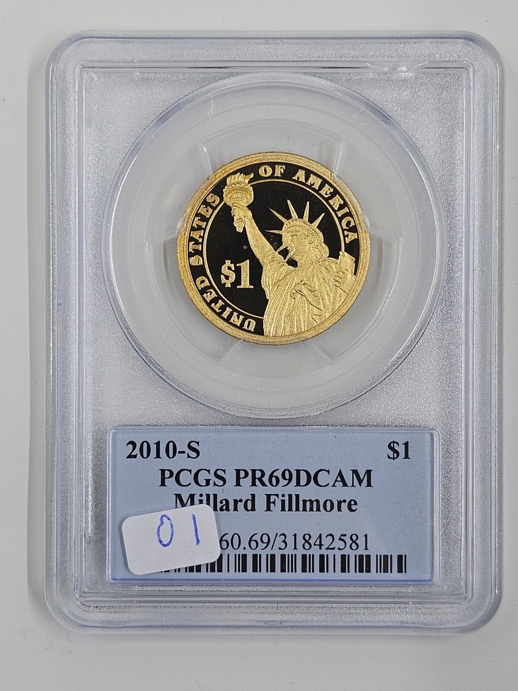2010 S $1 PCGS PR69DCAM Millard Fillmore