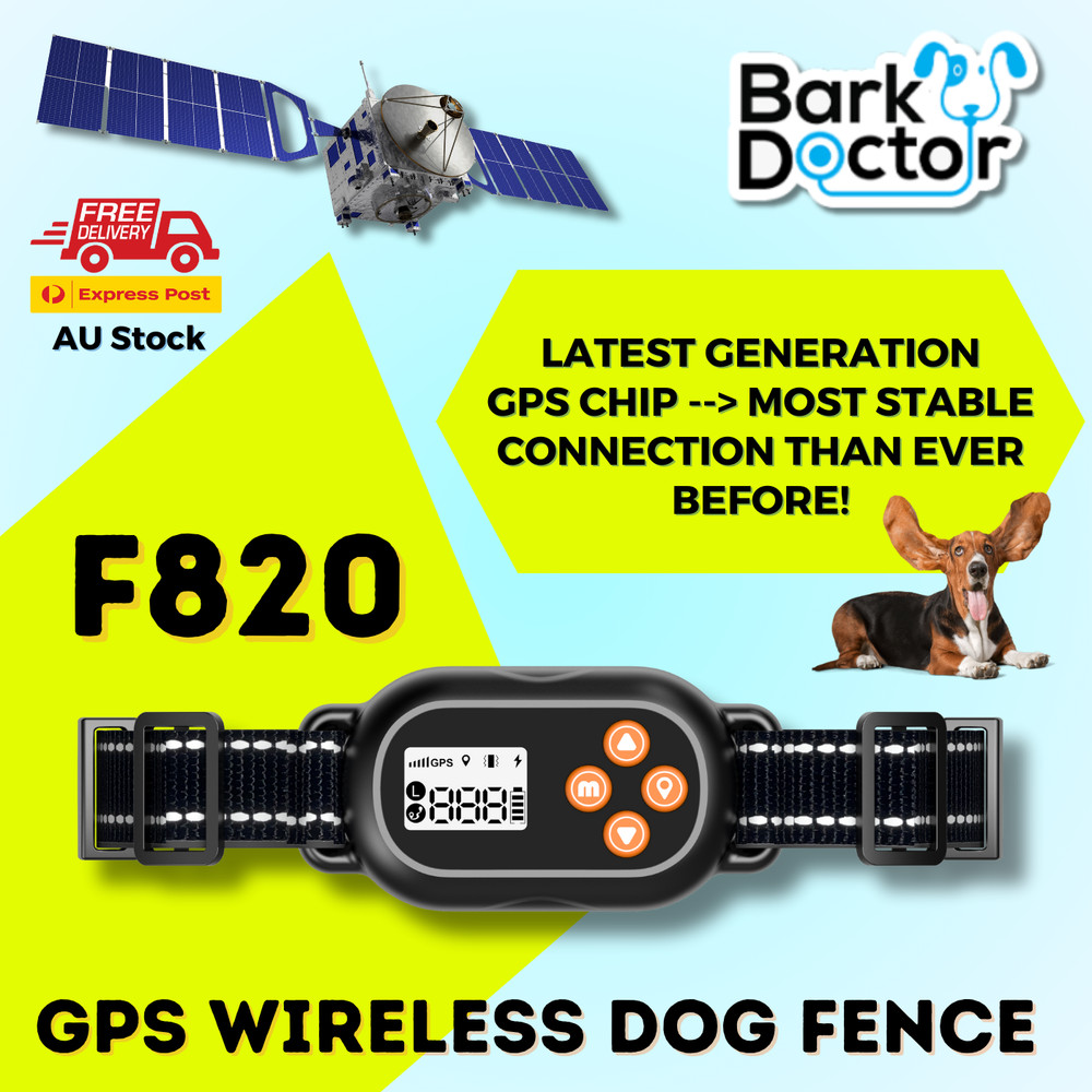 F820 GPS WIRELESS ELECTRONIC eDOG EFENCE COLLAR WATERPROOF Vibration or Static