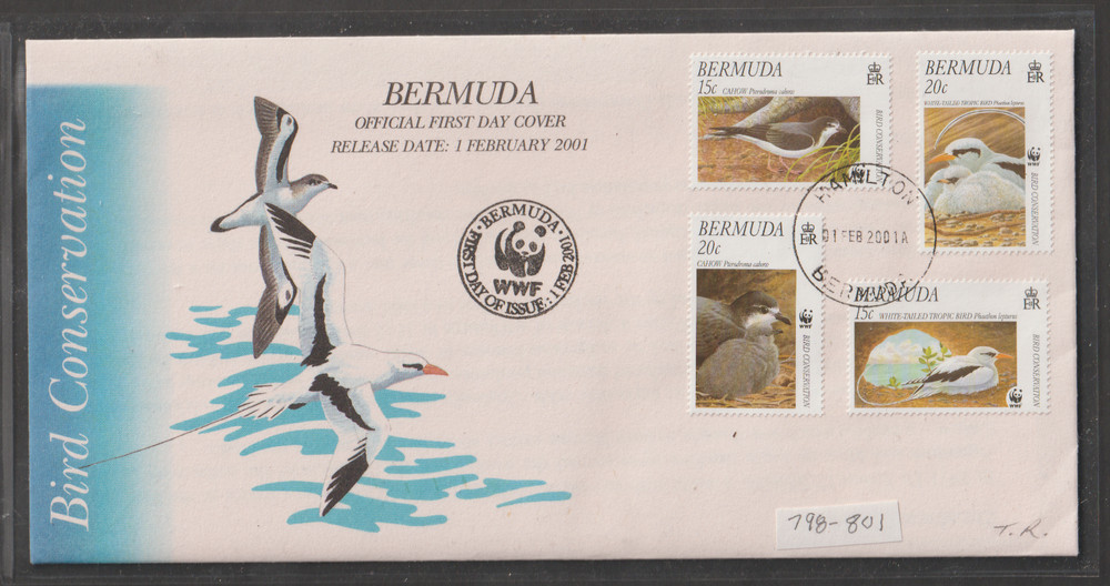 Bermuda FDC 2001 Scott 798-801 birds