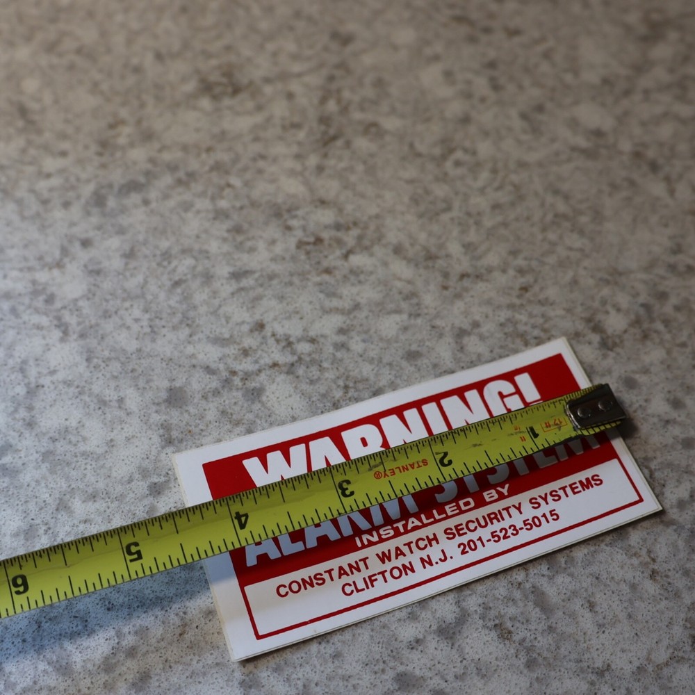 WARNING Alarm System Installed By Constant Watch Security Systems Sticker