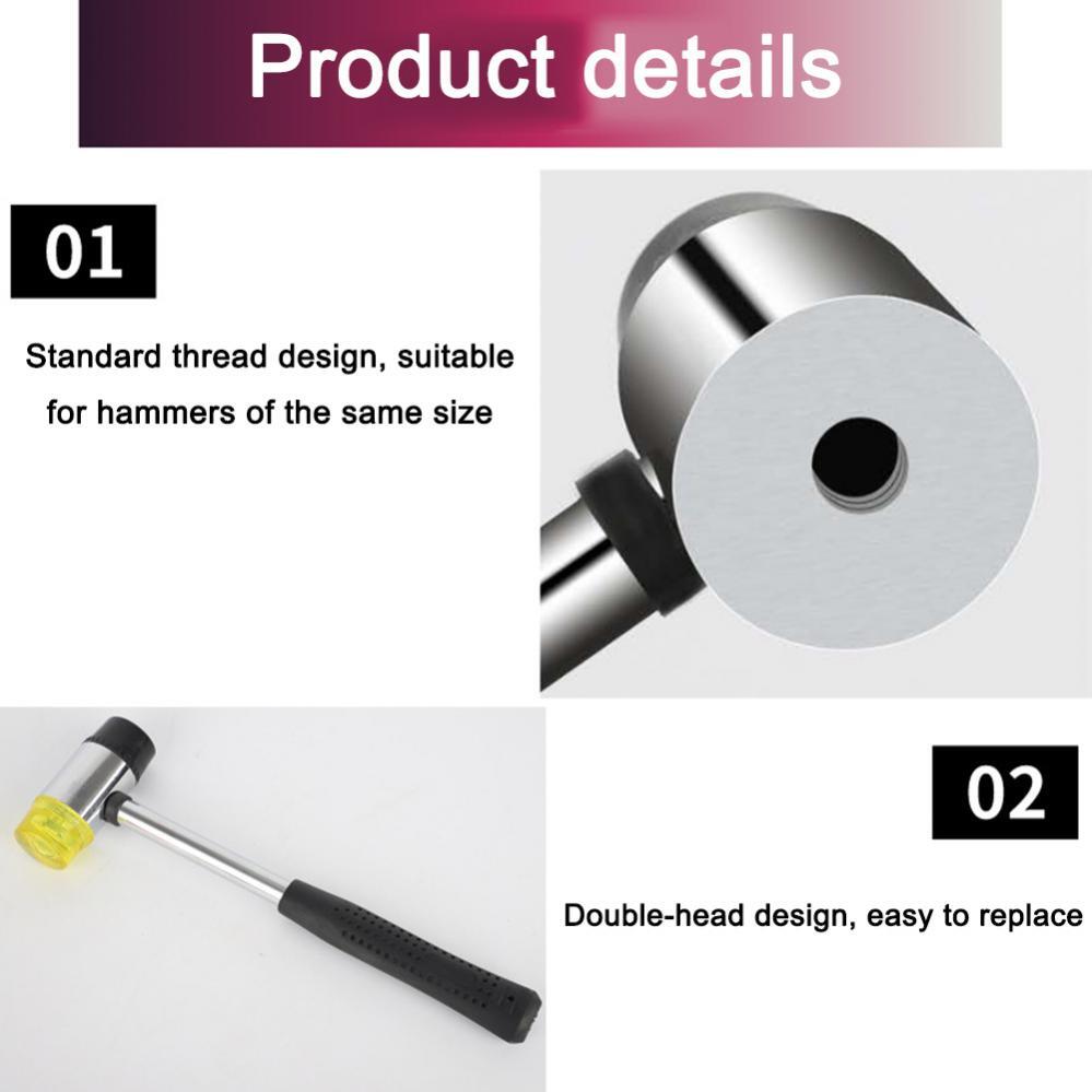 26MM Double Face SMALL RUBBER NYLON HEAD SOFT FACE MALLET HAMMER HANDLE