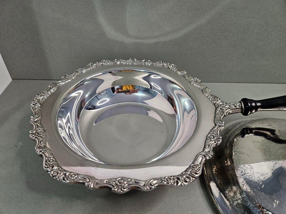 Webster Wilcox Silver Plated Ornate Chafing Dish with Lid 2 pc.