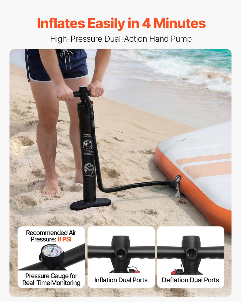 Inflatable Floating Dock, 8.5x8.5 FT Inflatable Dock Platform, Orange