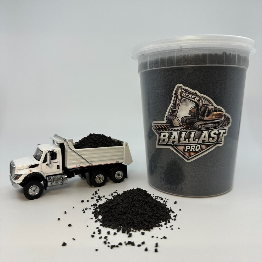 DIECAST CONSTRUCTION MODEL DIORAMA - BLACK COAL / ASPHALT MEDIUM BALLAST