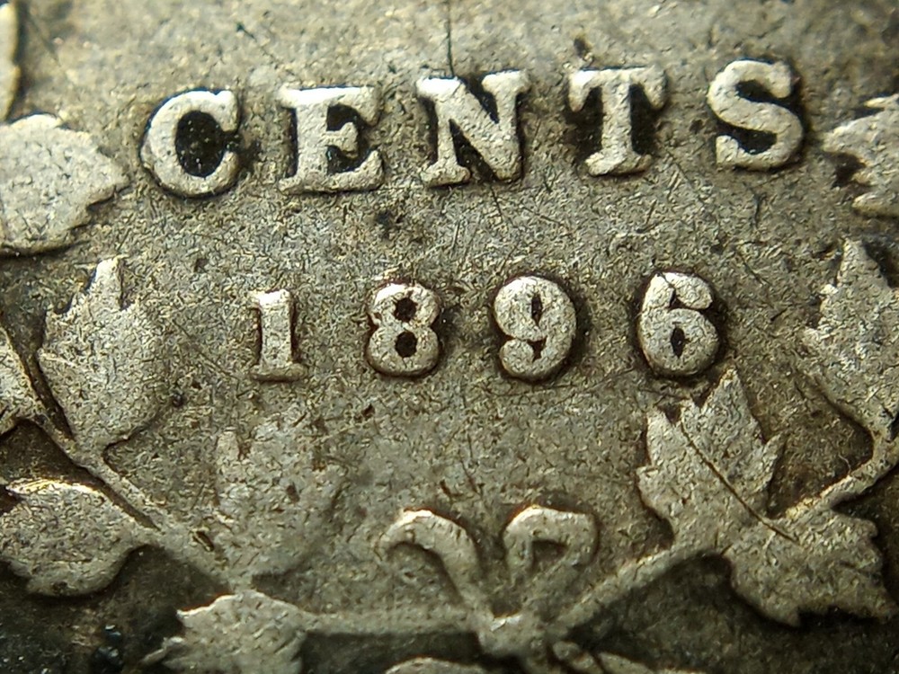 1896 "Large 96" Canada 5 Cents - Higher Grade - Raw