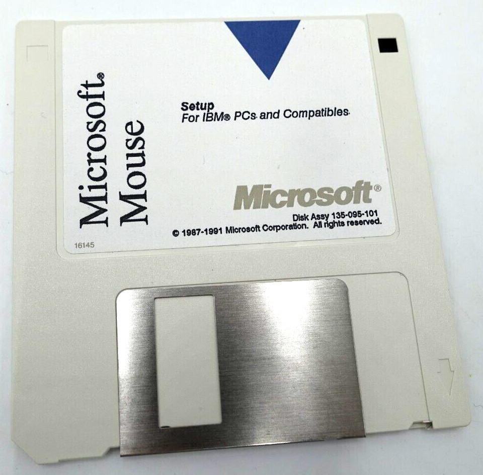 Vintage Microsoft Mouse Setup Menu IBM PC Software 5.25" & 3.5" Floppy Disk