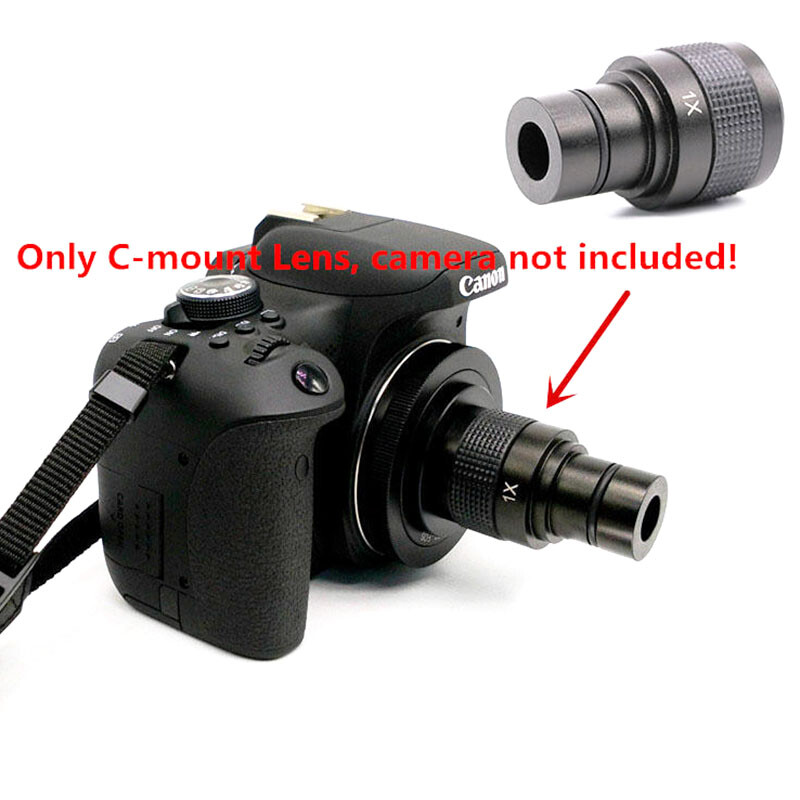 1X Microscope Camera Digital Eyepiece C Mount Lens Adapter with Adapter Rings
