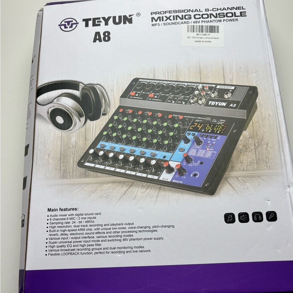 Teyun A8 professional 8-channel mixing console