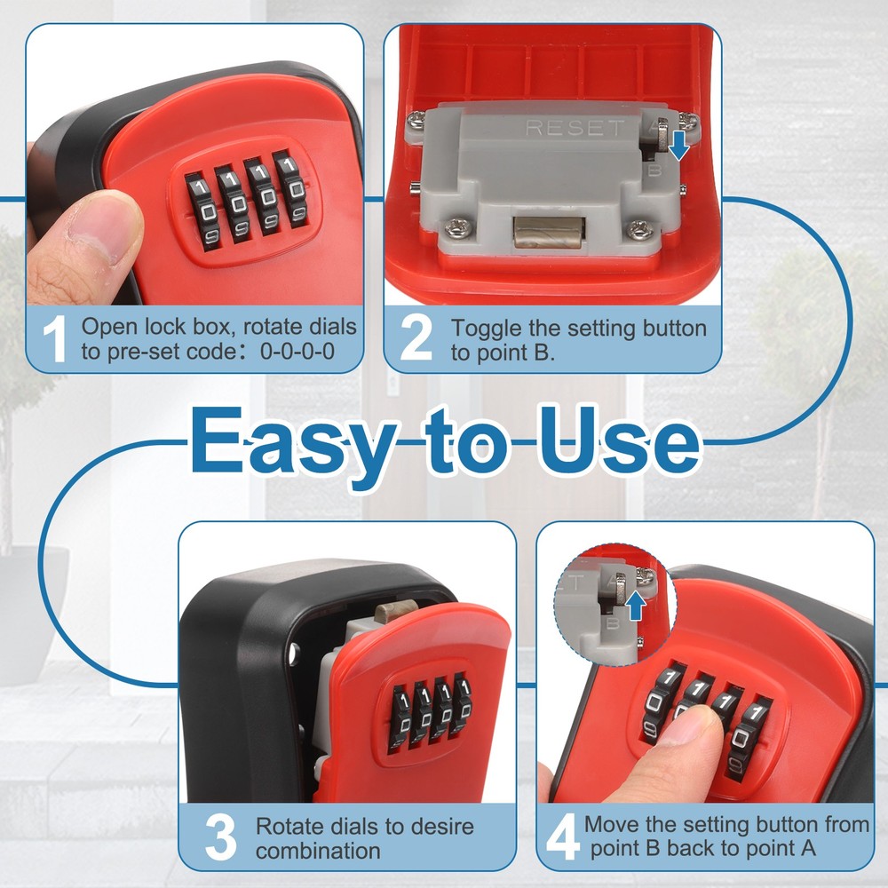 Wall Mount Key Lock Box Digit Combination Lockbox