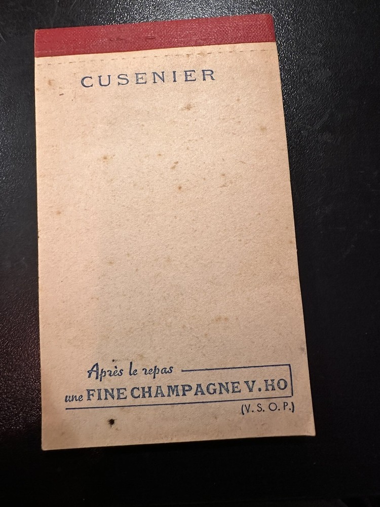 Rare Small Advertising Notebook Notepad Spirits Cusenier