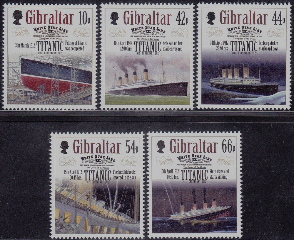 Gibraltar Issue 2012 (Set 1461-1465) Titanic