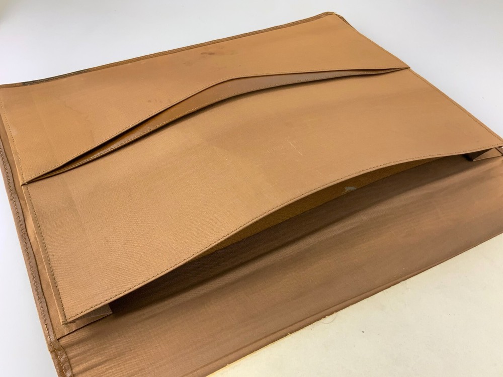 1970s Vintage Leather Document Holder With Sailing Ship BB220