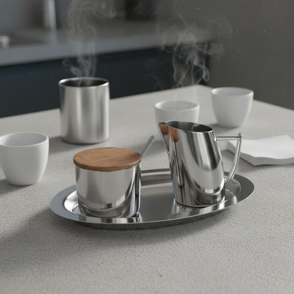 3 Pieces Modern Coffee Condiment Server Serving Ware for Restaurant