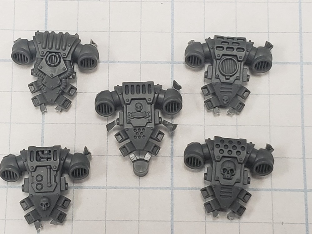 Warhammer 40k Space Marine Bits OOP Assault Squad Engraved Backpacks x5 #52