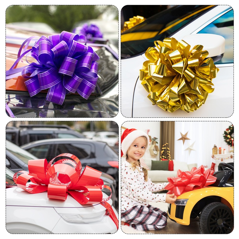 10pcs 6" Metallic Large Big Pull Bow Glitter Gift Wrapping Bows Ribbon Blue