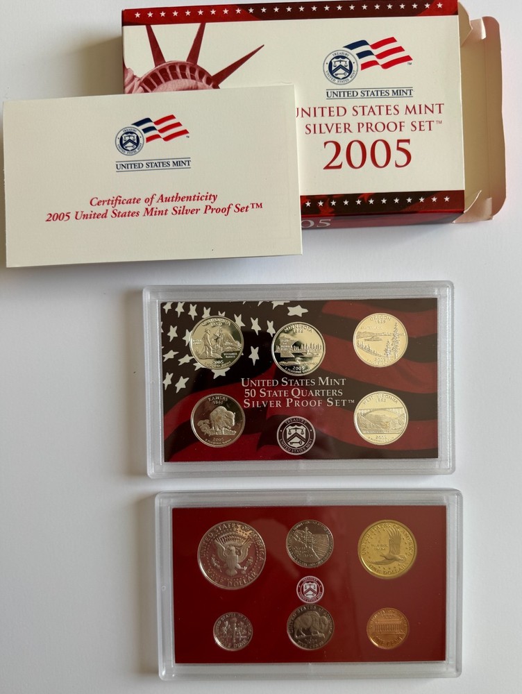 US Mint Silver Proof Set Complete Run 2002-2008 (7 Sets) OGP COA 90% Silver