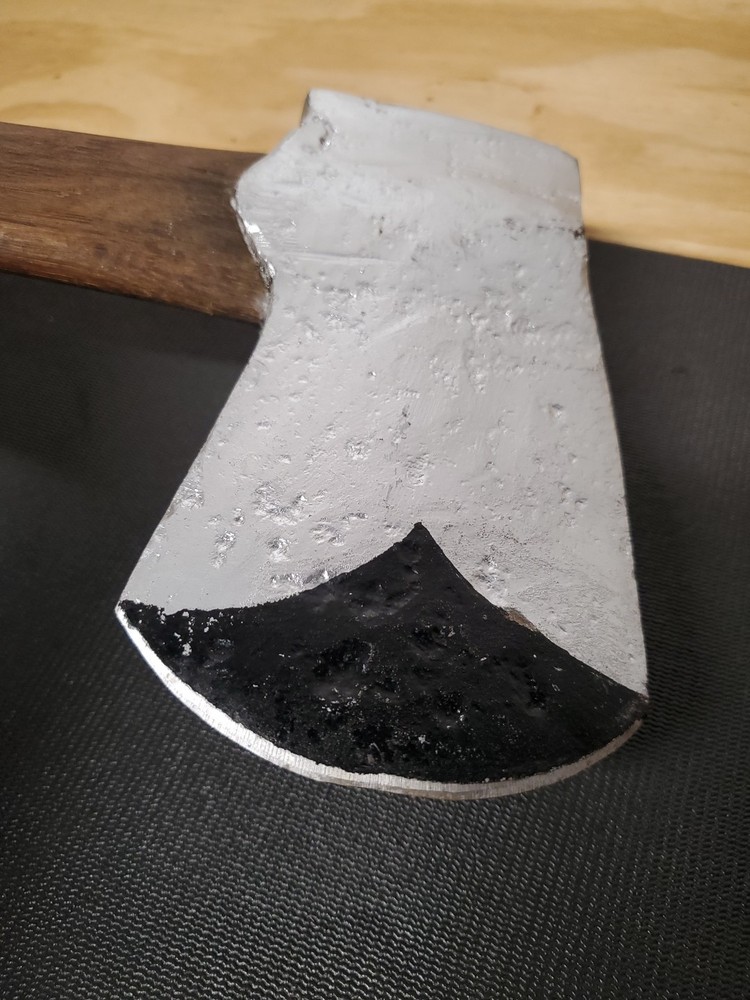 Axe Vintage Restored? With Custom Leather Sheath Carved Handle Double Sided