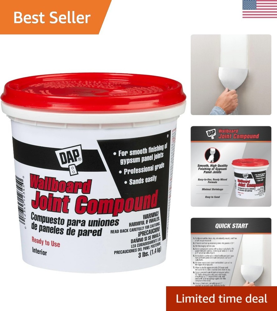 Wallboard Joint Compound, White, 3 Lb