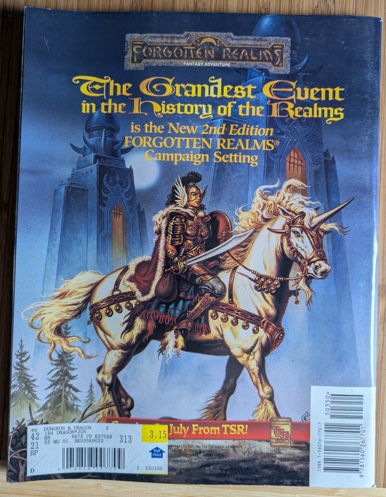 Dragon Magazine #194 - TSR AD&D