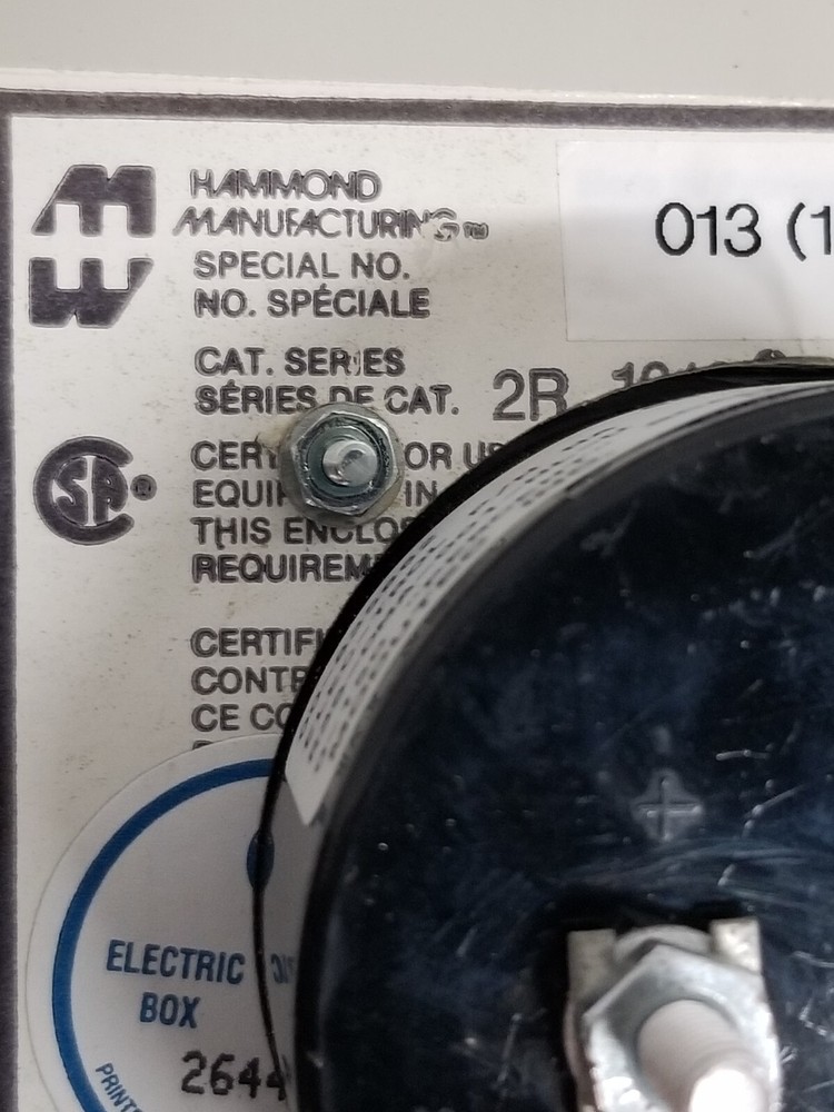 Hammond 0007657 Feeder Control Panel/Enclosure Unit 120VAC 1 Phase