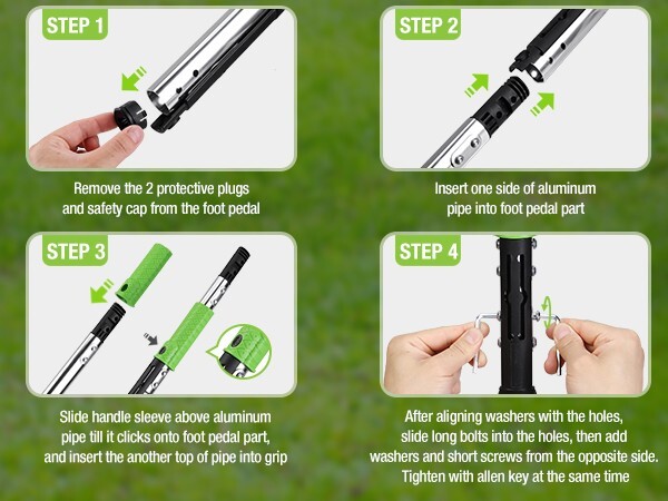 Stand Up Weed Puller Tool with Ergonomic 39" Long Handle Heavy Duty