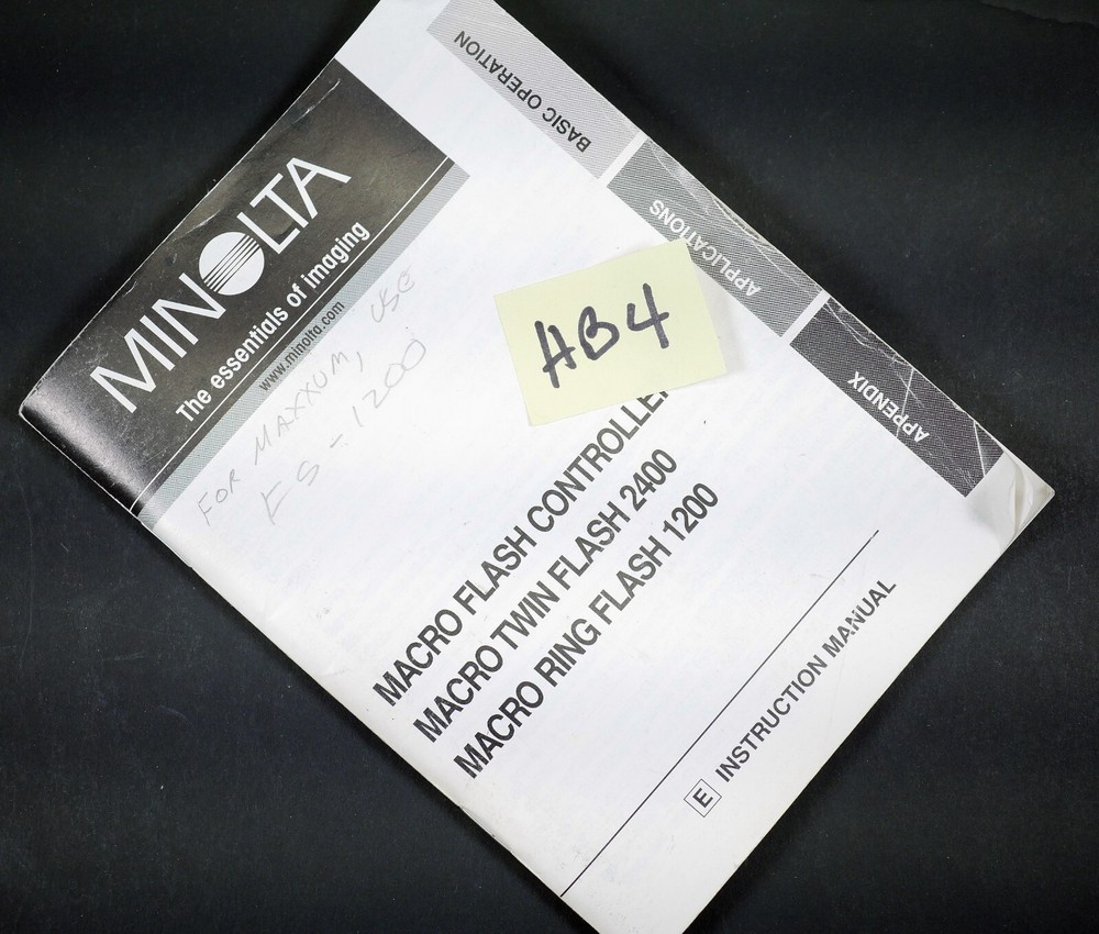 Original Instructions Minolta Twin Macro Flash Controller MFC-1000 T-2400