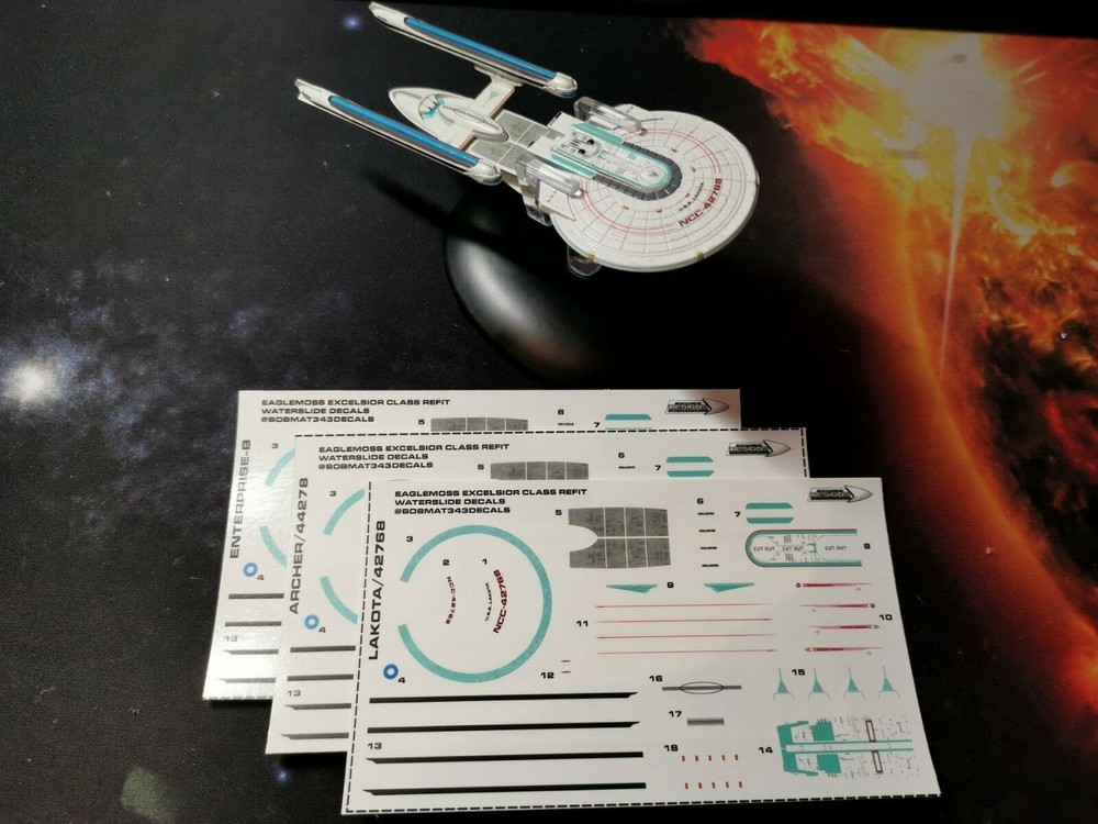 Star Trek Starships EAGLEMOSS EXCELSIOR CLASS REFIT DECALS - DECALS ONLY