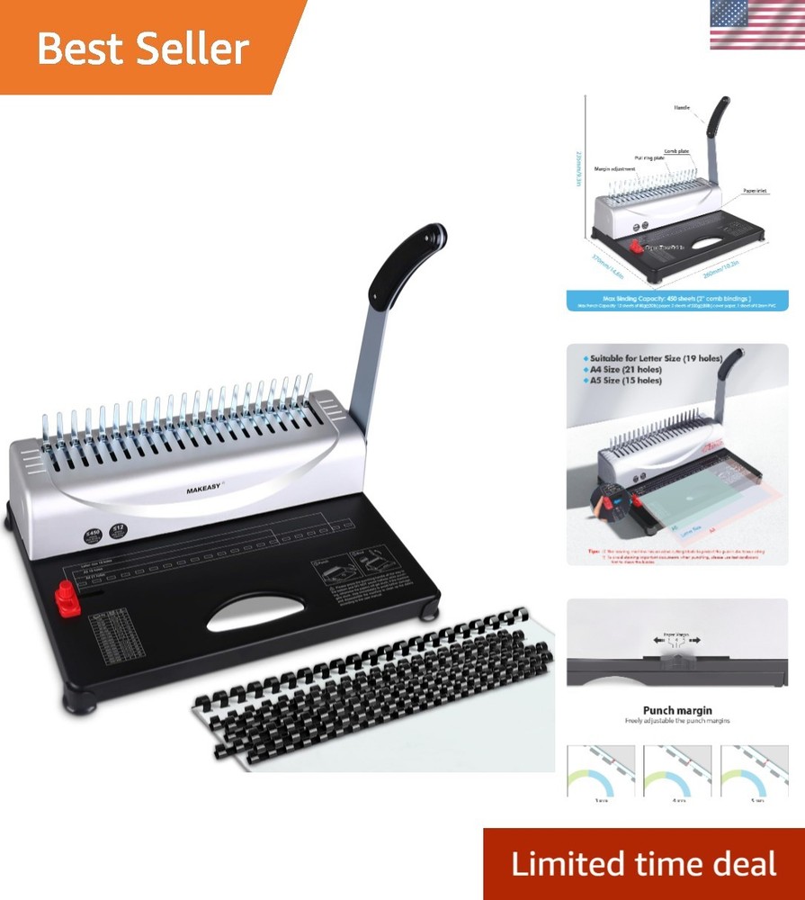 Efficient 21-Hole Document Binder for A4 & Letter Size - Durable Metal Design
