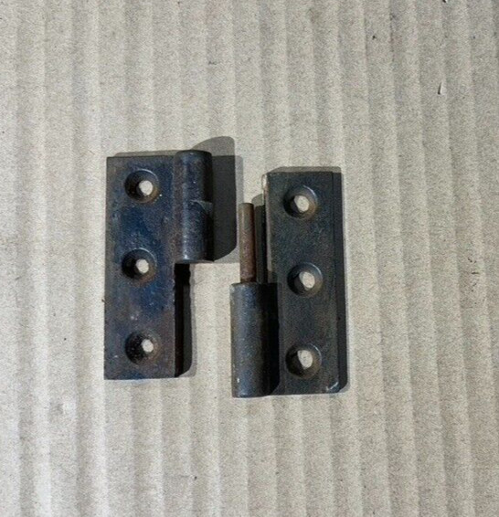 1) Early cast iron drop-on door hinge 2 1/2" x 2"