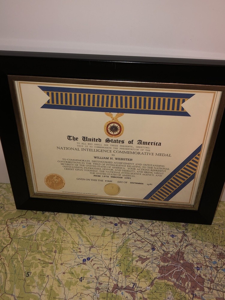 NSA - NATIONAL INTELLIGENCE COMMEMORATIVE MEDAL CERTIFICATE Type-1