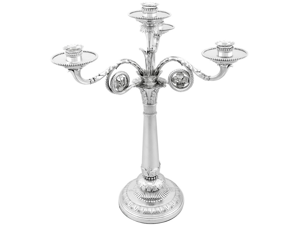 Antique Sterling Silver Four Light Candelabrum Centrepiece