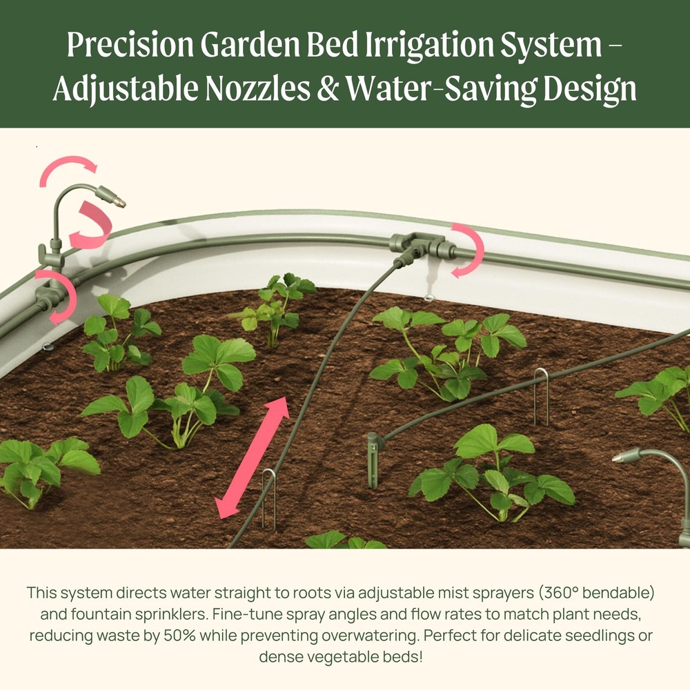 Vego Garden Drip Irrigation System Kit for Raised Beds - Efficient Watering