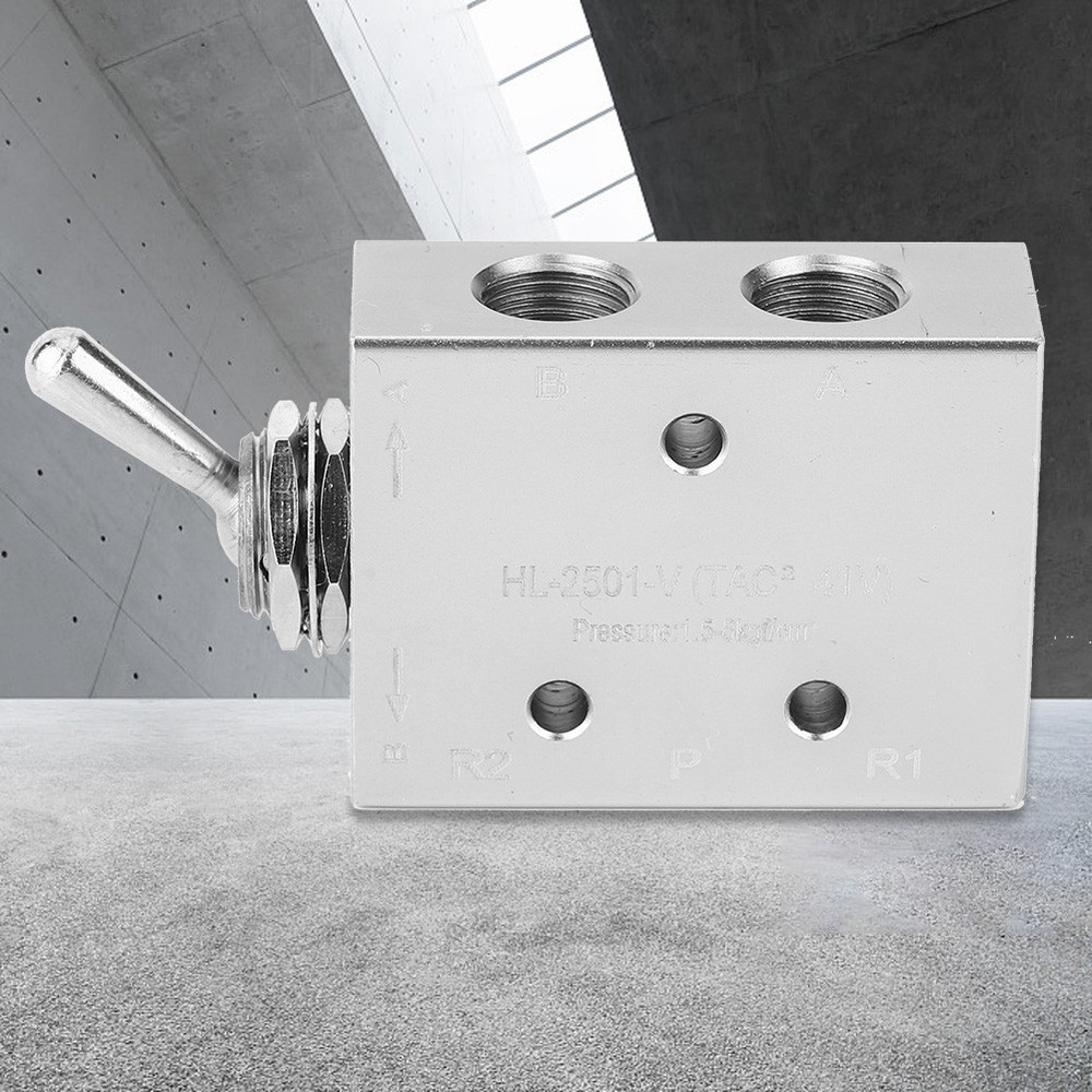 Toggle Switch Valve 2-Position 5-Way Mechanical Pneumatic Knob Switch G1/8in CS