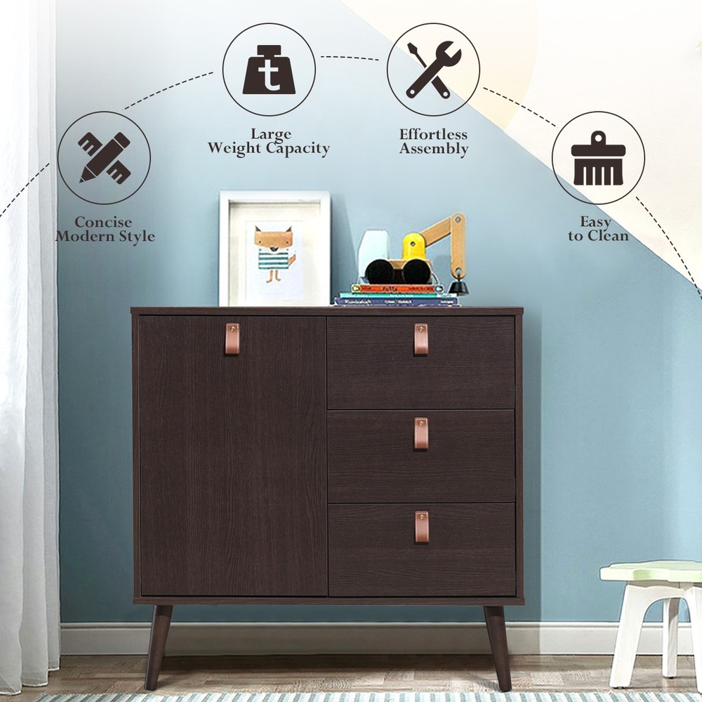 3-Drawer Sideboard Storage Display Cabinet Entryway Console Table Buffet Table