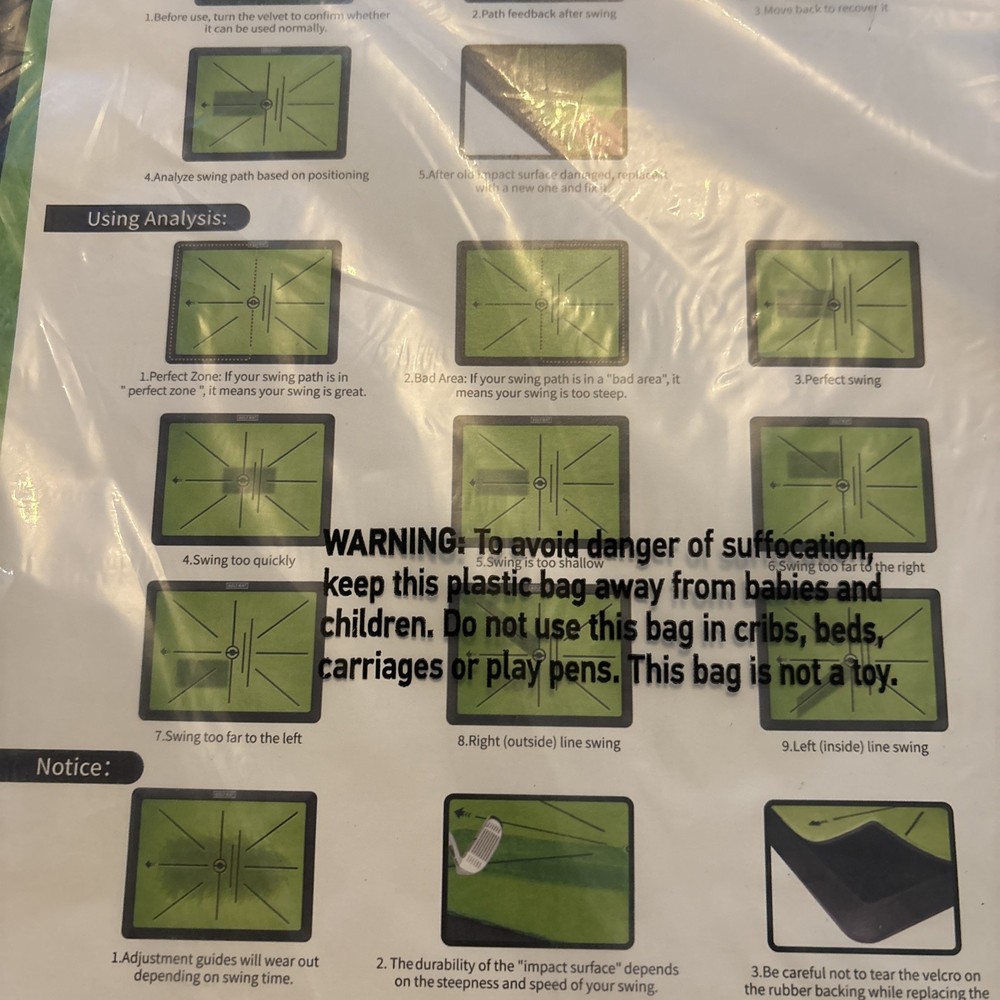 GOLF MAT Golf Hitting Mat, and Golf Training Mat for Swing Path Feedback NEW