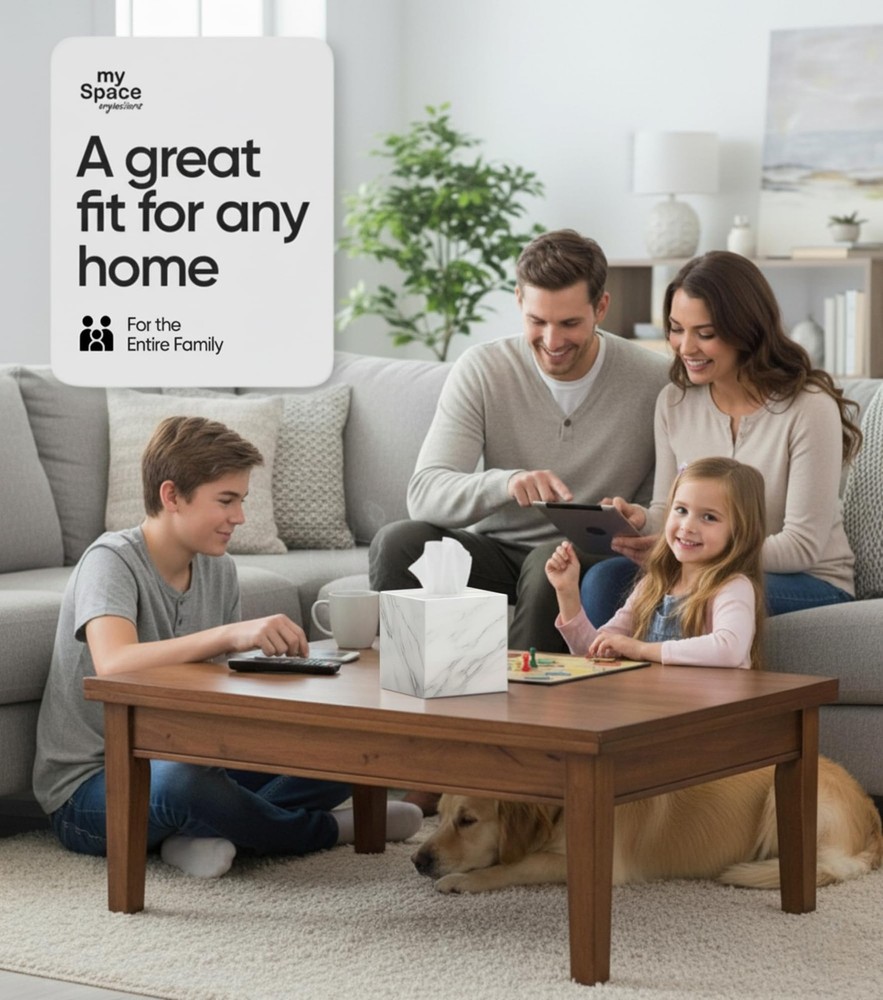 Tissue Box Cover Holder Square Marble Square,