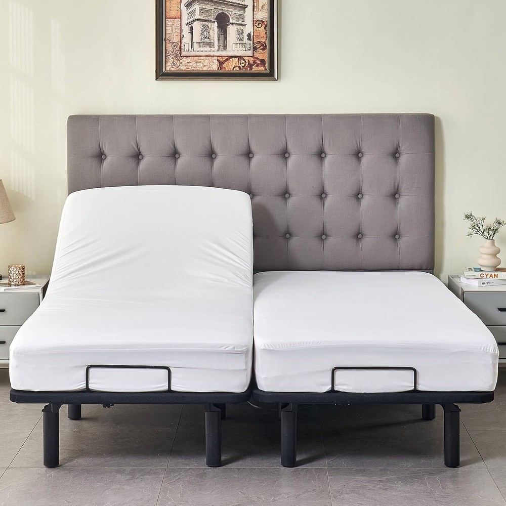 Waterproof Split King Mattress Protector for Adjustable Bed 2PCs Mattress Cov...