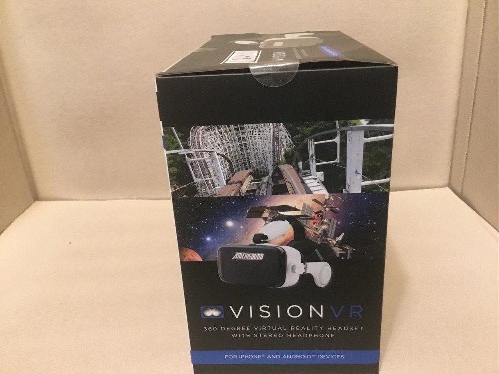 NEW Amerisound Vision VR Virtual Reality Headset Stereo Headphone IPhone Android