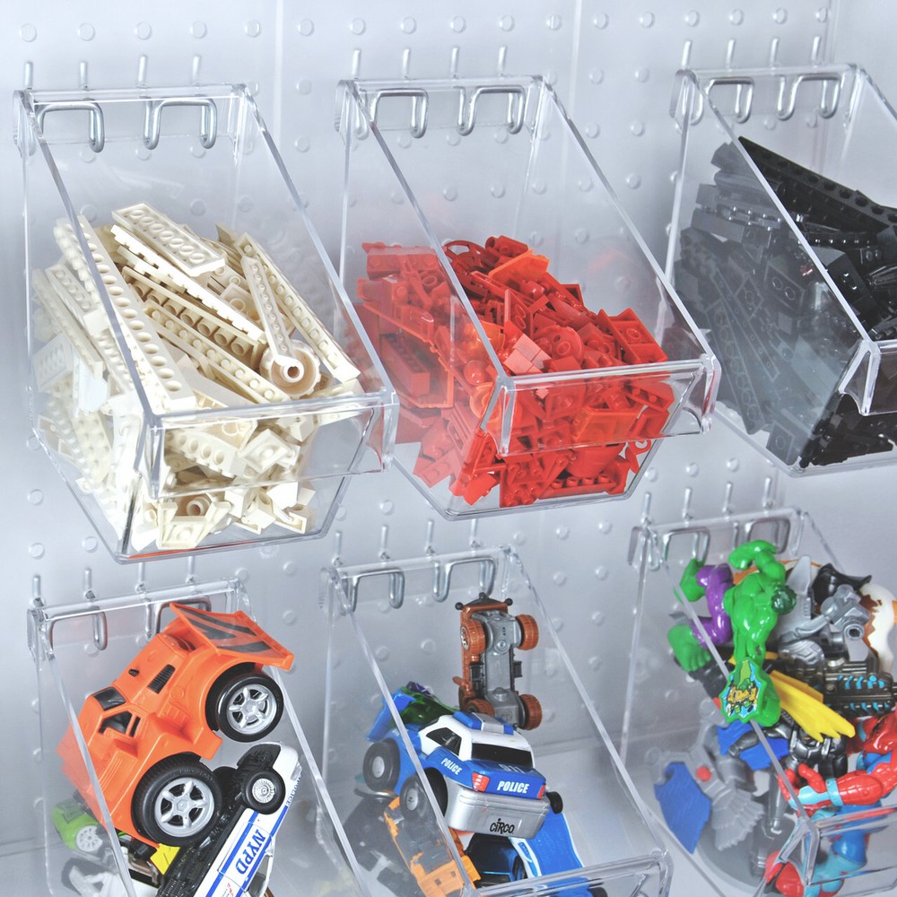 Azar Displays 12 Mini Bucket Peg Wall Accessory Organizer Kit Pegboard...