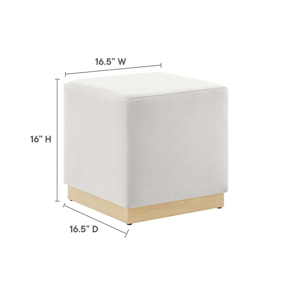 Modway 17" Square Performance Velvet Upholstered Ottoman