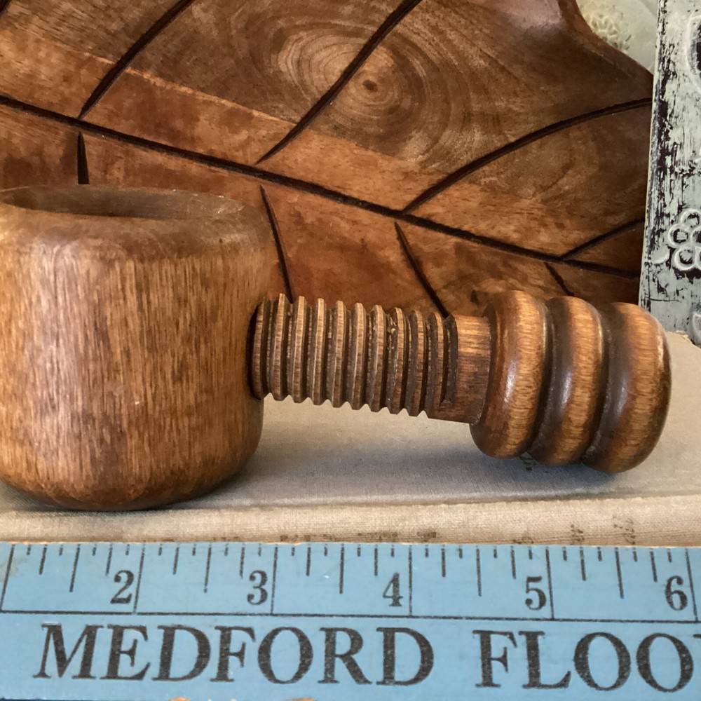 Vintage Wood Handheld Screw Nut Cracker