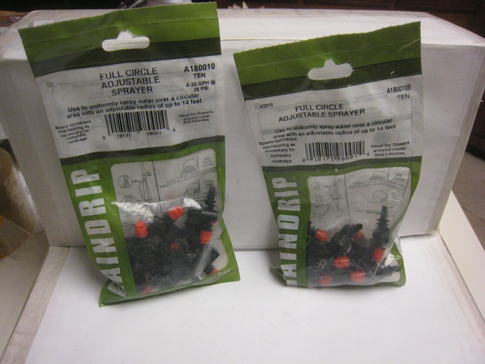 2 packs Drip Watering Stream Sprayer, Full-Circle Adjustable, 10-Pk.ea -A180010B