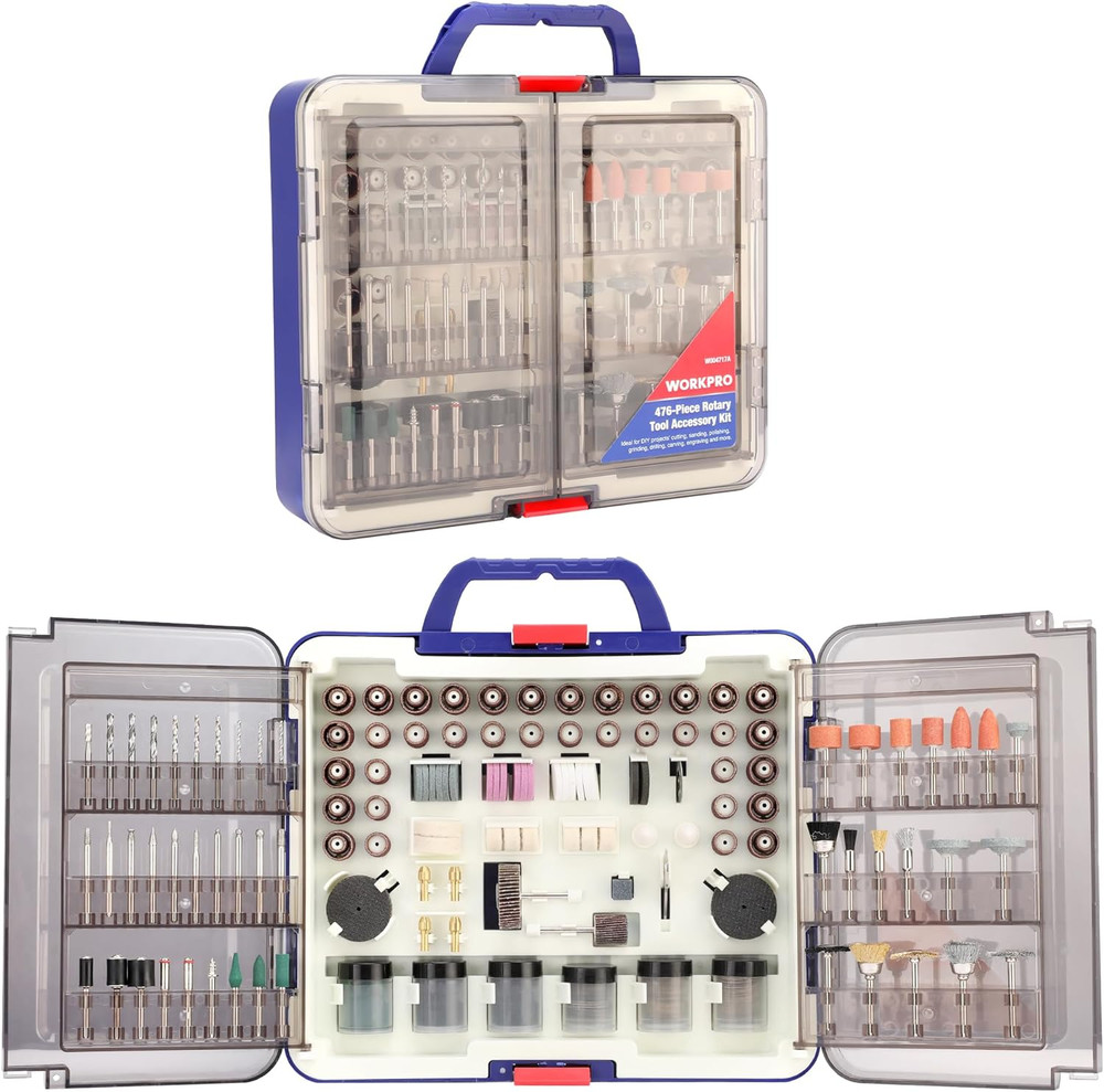 476PCS Rotary Tool Accessories Kit, Rotary Tool Bits for Easy Cutting, Sanding,