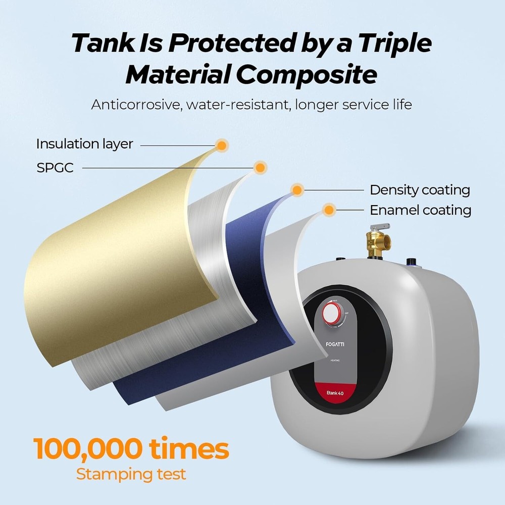 【99% NEW】2.5 Gal Electric Water Heater - Mini Tank Instant Hot Boiler Under Sink