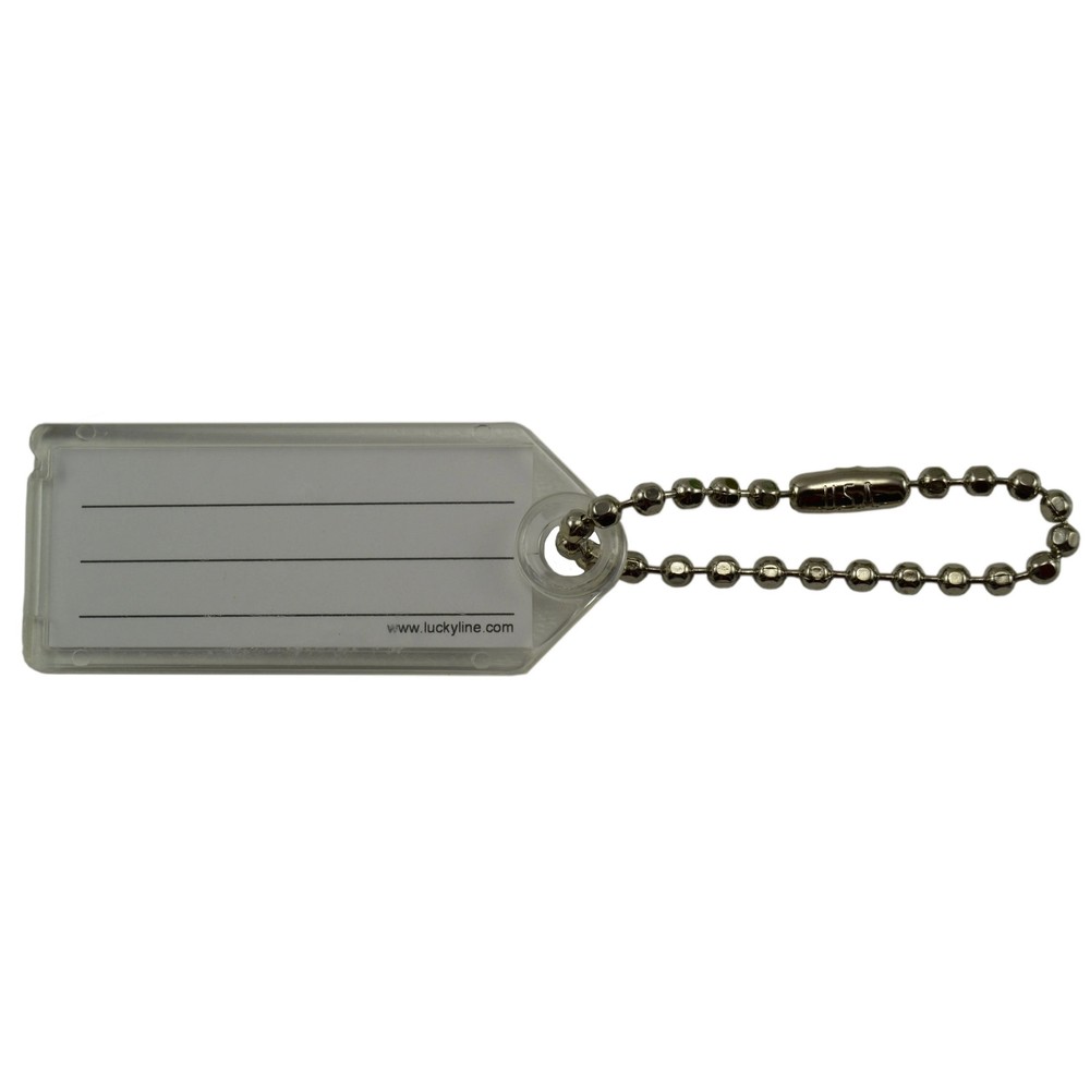 Orange Plastic Key Tags with Chains (5 pcs.)