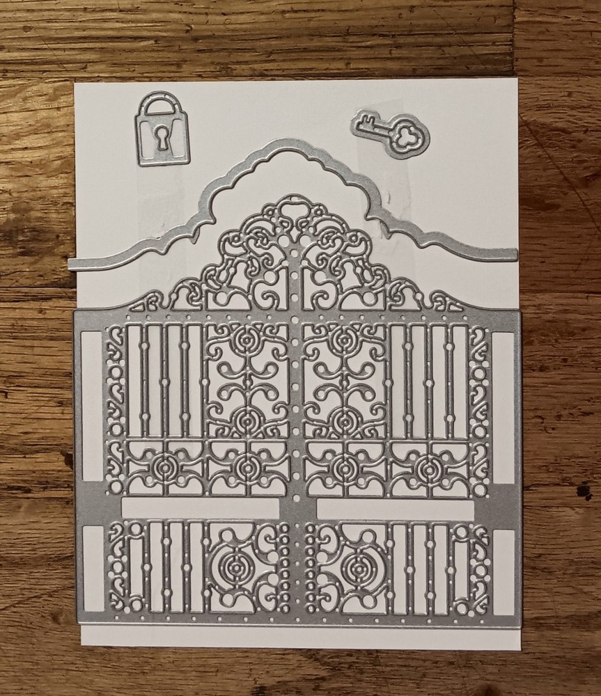 Stampin' Up! DETAILED GATE Thinlits Dies + Lock Key Gothic Valentine's Halloween