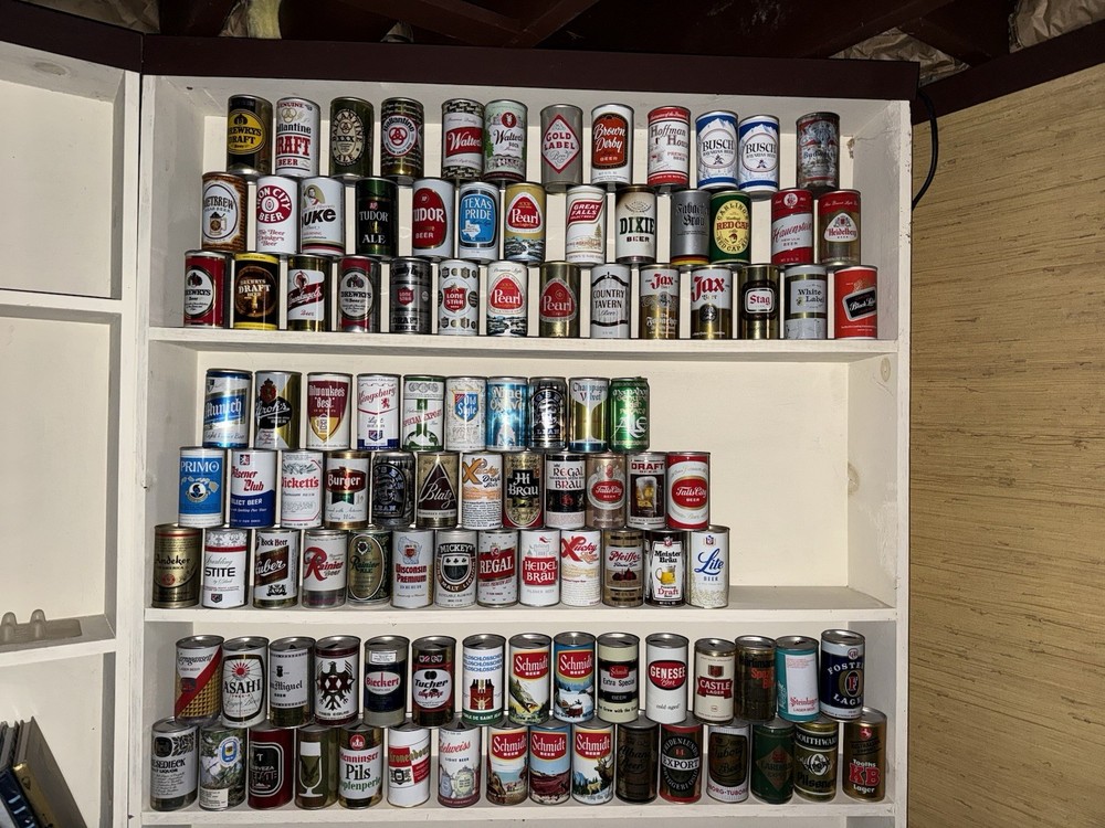 Vintage beer can collection