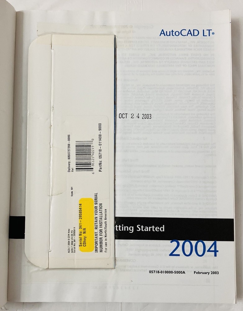 AutoCAD LT 2004 Getting Started Guide + Quick Reference Card Vintage Manual Only