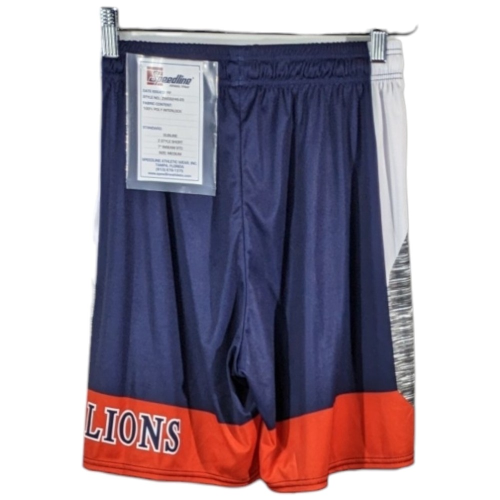 Lions Athletic Shorts Without Pockets Blue Red Speedline Drawstring Medium